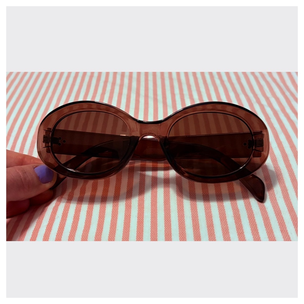 NWT Anthropologie Women’s Brown Slim Bubble Oval Sunglasses